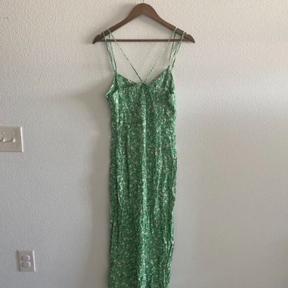 NWT Dex Green & Pink Floral Midi Sundress - Picture 3 of 6